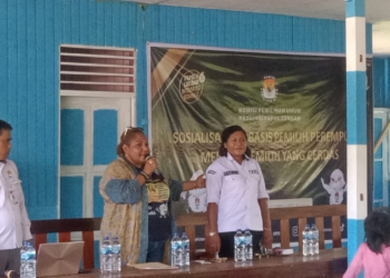 KPU Gelar Sosialisasi Pemilu Pemilih Perempuan di Distrik Teluk Kimi, Jennifer Tabuni Ajak Perempuan Gunakan Hak Pilihnya