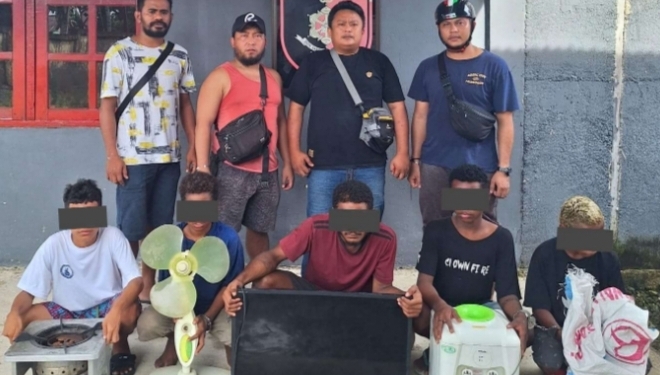 Polisi Berhasil Amankan 5 Pelaku Pencurian Di Kompleks Dinsos Biak