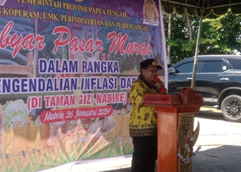 Tekan Laju Inflasi, Pemeritah Provinsi Papua Tengah Gelar Pasar Murah Di Taman Gizi Nabire