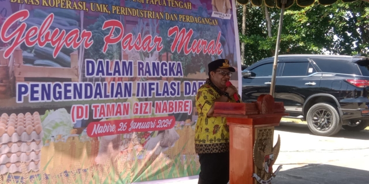 Tekan Laju Inflasi, Pemeritah Provinsi Papua Tengah Gelar Pasar Murah Di Taman Gizi Nabire