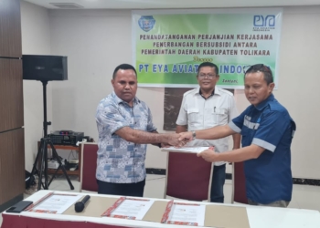 Tingkatkan Layanan Transpotasi Udara Pemkab Tolikara Jalin Kerjasama Dengan PT. Eya Aviation Indonesia