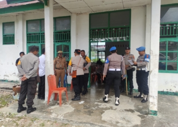 Rekapitulasi Perhitungan Suara Pemilu Tingkat Distrik Mendapat Pengawalan Aparat Polresta Jayapura Kota