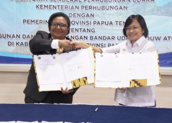 Tingkatkan Fasilitas Bandara Nabire, Pemprov Papua Tengah Teken MoU Dengan Kemenhub RI