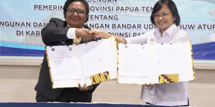 Tingkatkan Fasilitas Bandara Nabire, Pemprov Papua Tengah Teken MoU Dengan Kemenhub RI