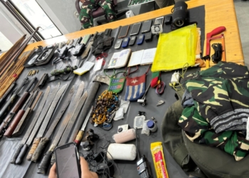 Duduki Markas KKB Di Bibida-Paniai, Sejumlah Barang Bukti Berhasil Disita Satgas Damai Cartenz 24, Kodam Dan Polda
