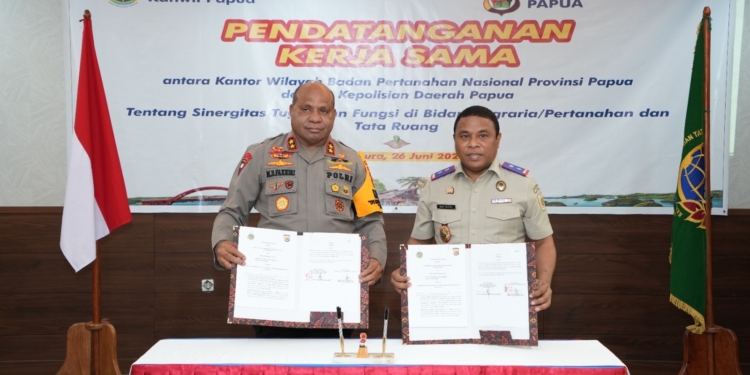 Cegah Masalah Pertanahan, Kanwil ATR BPN Papua MOU Dng Polda Papua