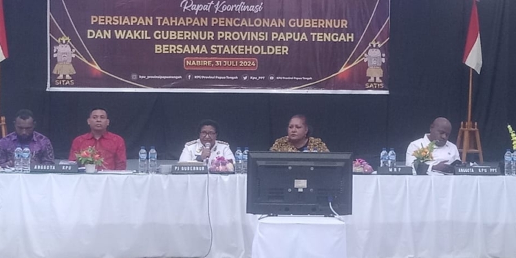 Matangkan Persiapan Pilkada, KPU Provinsi Papua Tengah Gelar Rakor Tahapan Pencalonan Gubernur – Wagub