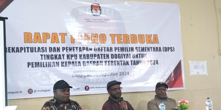 Gelar Rapat Pleno, KPU Dogiyai Tetapkan DPS Pilkada 2024