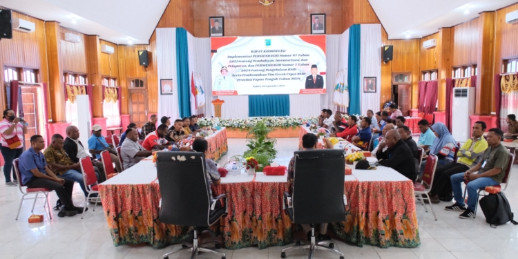 Pemprov Papua Tengah Gelar Rapat Koordinasi Implementasi Permendagri Nomor7 Tahun 2024