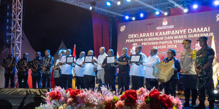 Deklarasi Kampanye Damai, PJ Ribka Haluk Harap Pilkada Di Papua Tengah Aman Dan Lancar