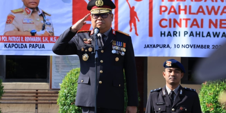 Upacara Peringatan Hari Pahlawan Yang Ke – 79 Di Pimpin Wakapolda Papua Brigjen Pol Faisal Ramadhani