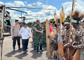 Polres Boven Digoel Polda Papua Laksanakan Pengamanan Kunjungan KASAD di Boven Digoel