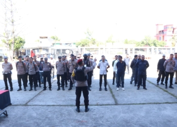177 Personel Polri Lakukan Pengamanan Debat Publik Paslon Gub dan Wagub di Papua Tengah