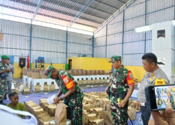 Tinjau Gudang Logistik, Dandrem 173/PVB Sebut Personil TNI/POLRI Siap Pengamanan Distribusi Logistik