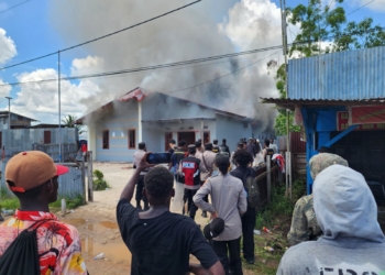 Polres Mappi Polda Papua Lakukan Penyelidikan Terkait Pembakaran Kantor BKPSDM Kab. Mappi