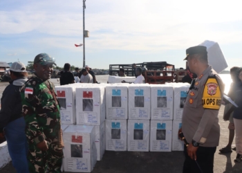 Kapolres Asmat Polda Papua Hadiri Pelepasan Distribusi Logistik Pemilu