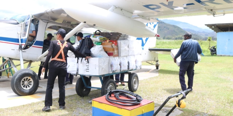 Distribusi Logistik pemilu di Kabup Yalimo di Kawal Polres Kab.Yalimo