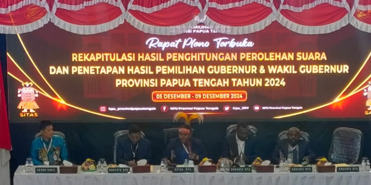 KPU Papua Tengah Resmi Buka Rapat Pleno Rekapitulasi Tingkat Provinsi