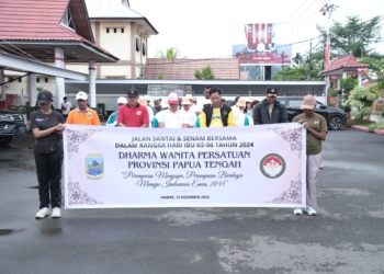 Peringati Hari IBU Yang Ke-96, DPW Papua Tengah Lakukan Jalan Santai Dan Senam Bersama