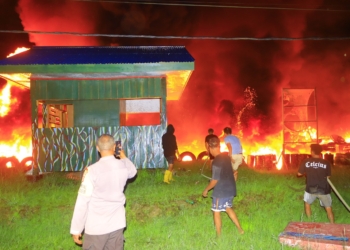 Polres Yalimo Polda Papua Selidiki Musibah Kebakaran Yang Terjadi di Distrik Eliem