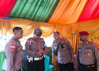 Propam Polresta Wilkum Polda Papua Lakukan Monitoring Ke Pos Ops Lilin Cartenz 2024 di Jayapura