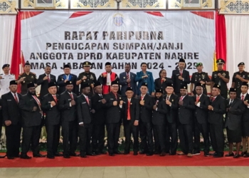 Bupati Nabire, Resmi Melantik Anggota DPRD Terpilih Kabupaten Nabire, Masa Jabatan 2024-2029