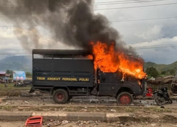 Sejumlah Kendaraan Rusak Berat dan Beberapa Orang Terluka, Akibat Kericuhan di Jayawijaya, Berikut Ini Kronologisnya