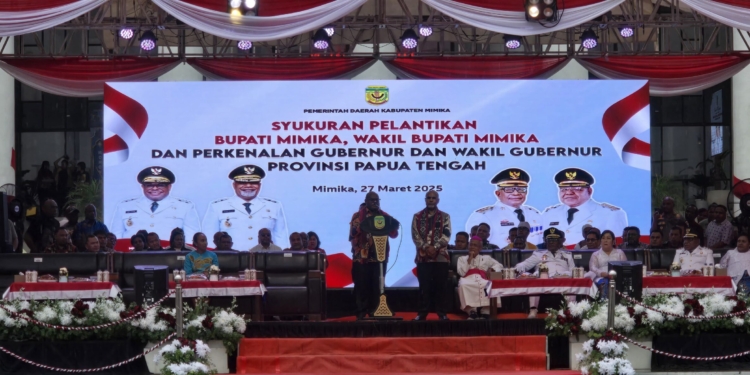 Hadiri Syukuran Pemkab Mimika, Gubernur Papua Tengah Ucapkan Terimakasih Ke Masyarakat