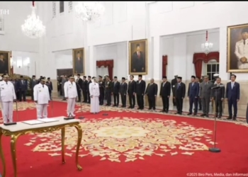 Prabowo Resmi Lantik Gubernur Papua Pegunungan dan Bangka Belitung di Istana Negara