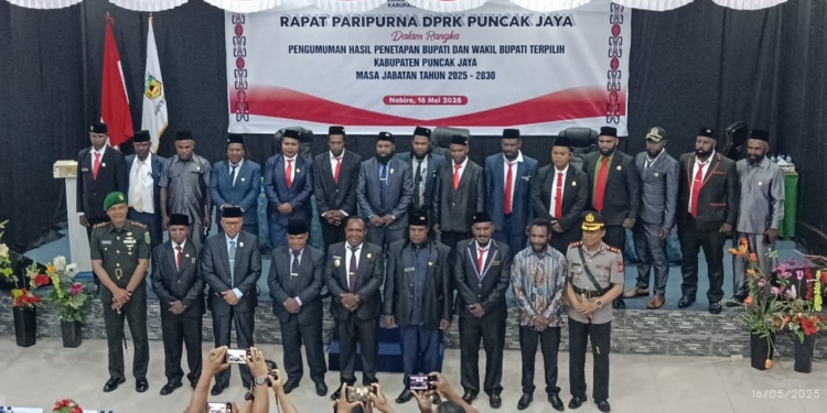 DPRK Puncak Jaya Gelar Rapat Paripurna Pengumuman Hasil Penetapan Bupati Dan Wabup Terpilih Periode 2025-2030