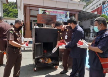Kejari Jayapura Musnahkan 173 Barang Bukti, Dan 67 Diantaranya Perkara Narkotika di Tahun 2025