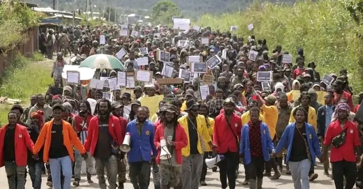 IPMADO Se-Indonesia Gelar Aksi Demonstrasi Tolak Pemekaran DOB dan Perusahaan Logging Ilegal di Kabupaten Dogiyai Papua Tengah