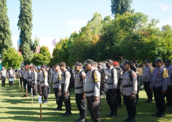 Polres Jayapura Gelar Apel Pasukan Pengamanan PSU Pilgub Papua, 370 Personel Dikerahkan