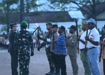 Upacara Taptu dan Pawai Obor Jadi Pembuka Rangkaian HUT ke-80 RI di Papua Pegunungan