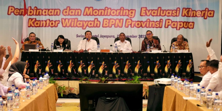 Menteri ATR BPN RI Evaluasi Kinerja ATR BPN Papua Soal Layanan Pertanahan Di Papua