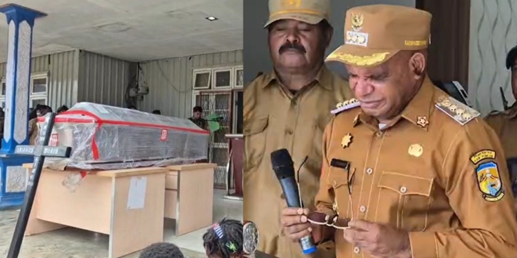 Air Mata Bupati Elvis Tabuni Iringi Pemulangan Jenazah Siswa Program Puncak Cerdas