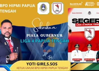 HIPMI Papua Tengah Dukung Penuh Piala Gubernur Liga 4, Yoti Gire: Lahirkan Talenta Muda Sepak Bola