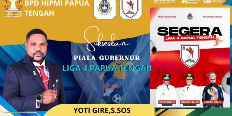 HIPMI Papua Tengah Dukung Penuh Piala Gubernur Liga 4, Yoti Gire: Lahirkan Talenta Muda Sepak Bola