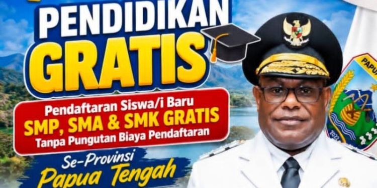 Pemprov Papua Tengah Gratiskan Biaya Masuk SMP, SMA dan SMK