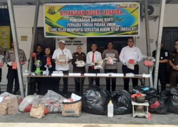 Kejari Jayapura Musnahkan Barang Bukti 49 Perkara, 33 Kasus Narkotika